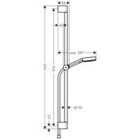 Doucheset HansGrohe Pulsify Select S 3 Jets Relaxation Met Glijstang 90 cm Chroom