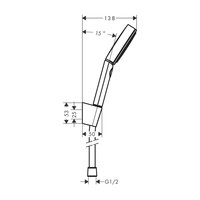 Handdouche set HansGrohe Pulsify S Porter Set 105 3 Jets Met Doucheslang 125 cm Chroom