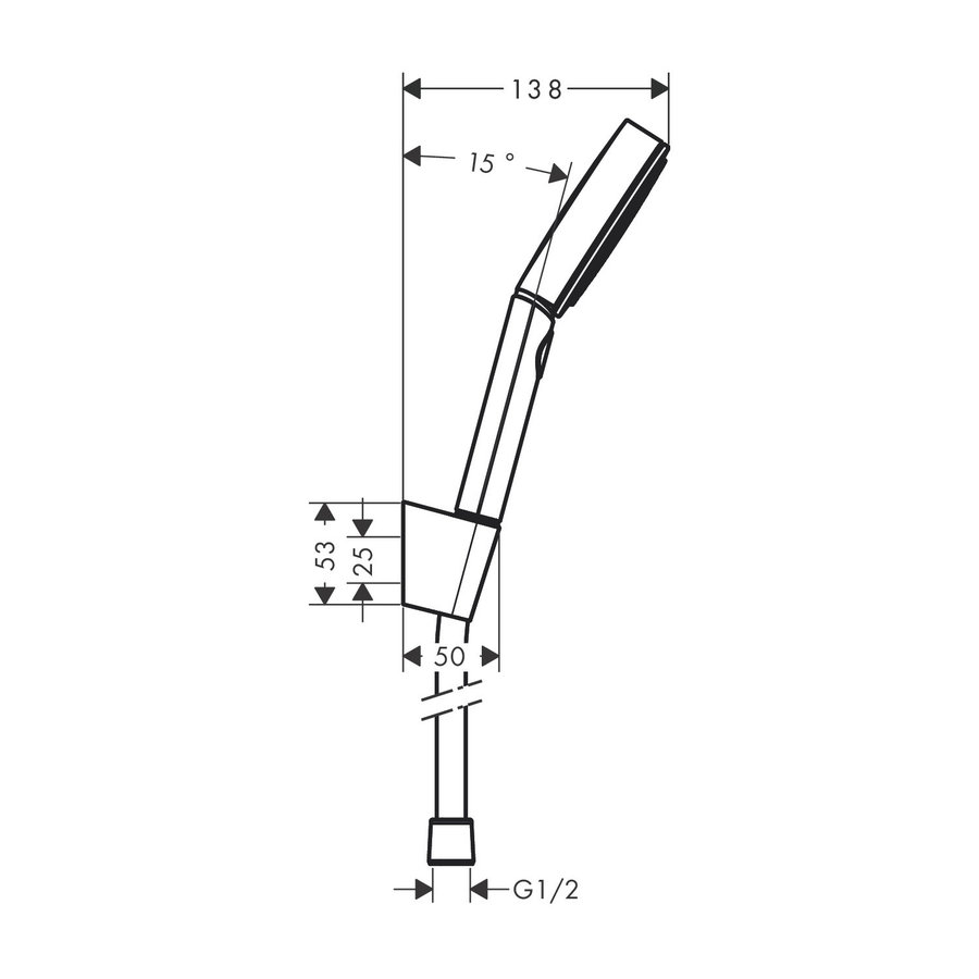 Handdouche set HansGrohe Pulsify S Porter Set 105 3 Jets Met Doucheslang 160 cm Chroom