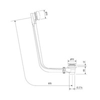 Badafvoercombinatie Polysan met Waste 975 mm Plug 72 mm Chroom