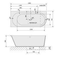 Ligbad Polysan Sussi Gegoten Marmer 160x70x49,5 cm Asymmetrisch Links Wit