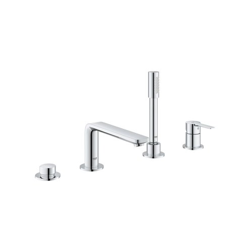 Badrandcombinatie Met Baduitloop Grohe Lineare New 4-gats Afbouwdeel Chroom 