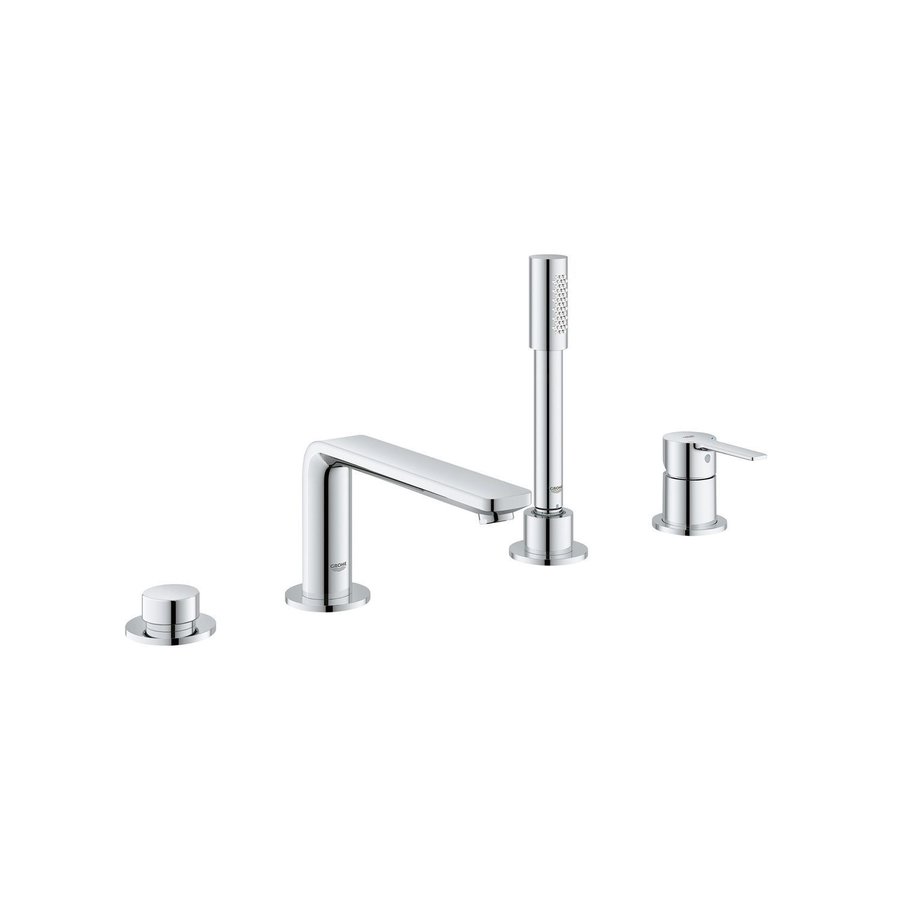 Badrandcombinatie Met Baduitloop Grohe Lineare New 4-gats Afbouwdeel Chroom