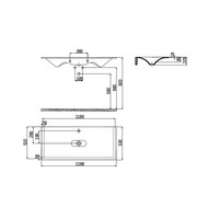 Wastafel AquaSplash Pion 119,8x53cm Wit