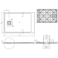 Douchebak AquaSplash Naxos SMC 120x80 cm Stone-look Mat Wit