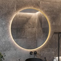 Spiegel AquaSplash Star Rond met LED 40 cm Mat Goud