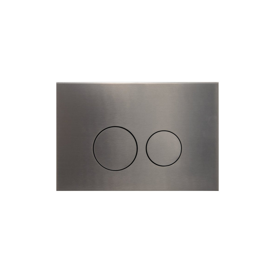 Bedieningsplaat Qeramiq Push Met DualfFush Frontbediening Metaal Rond Gunmetal