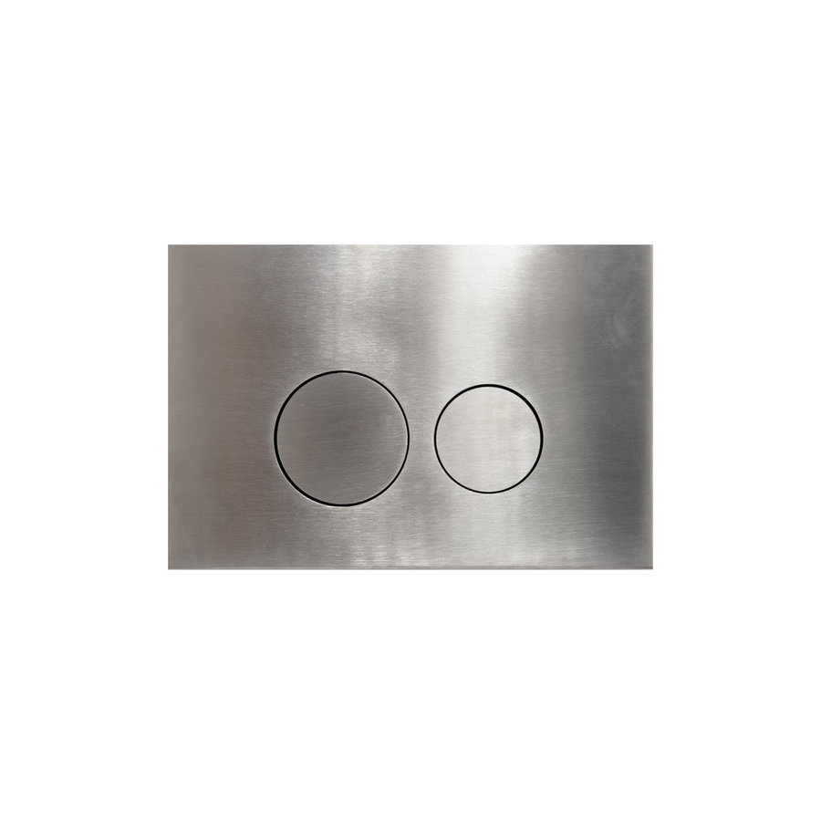 Bedieningsplaat Qeramiq Push Met DualfFush Frontbediening Metaal Rond Steel