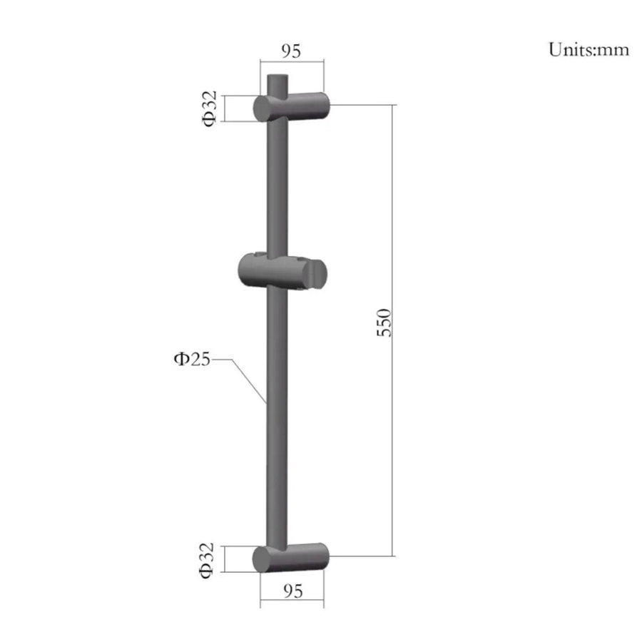 Glijstang AquaSplash Plus 60 cm Mat Zwart