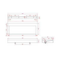 Wastafel AquaSplash Hoya 120x45.5 cm Zonder Kraangat Mat Wit