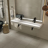 Aquasplash Wastafel AquaSplash Hoya 140x45.5 cm Met 2 Kraangaten Mat Wit