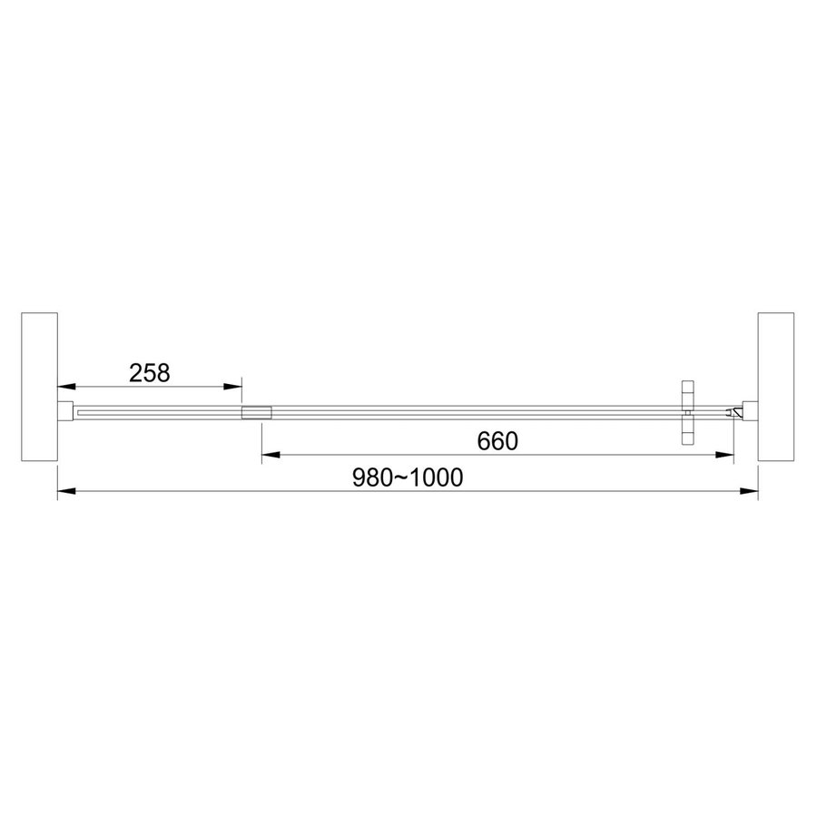 Nisdeur Van Rijn ST04 Helder Glas 6 mm incl. Glasbehandeling Omkeerbaar 6 mm 100x200 cm Mat Zwart