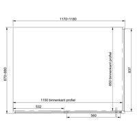 Douchecabine Van Rijn ST04 Hoekcabine 6 mm Helder Glas incl. Glasbehandeling Omkeerbaar 120x90x200 cm Mat Zwart