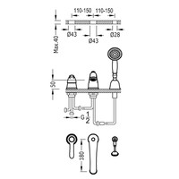 Badrandkraan Tres Clasic Mengkraan Incl. Handdouche RVS