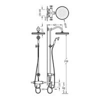 Badkraan Tres Clasic Thermostatisch Incl. Doucheset en Handdouche RVS