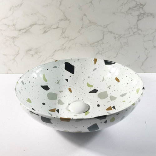 Waskom AquaSplash Raja Rond 40x12 cm Terrazzo 