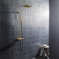 Thermostatische Stortdoucheset Hothbath Gal 128 cm Geborsteld Messing