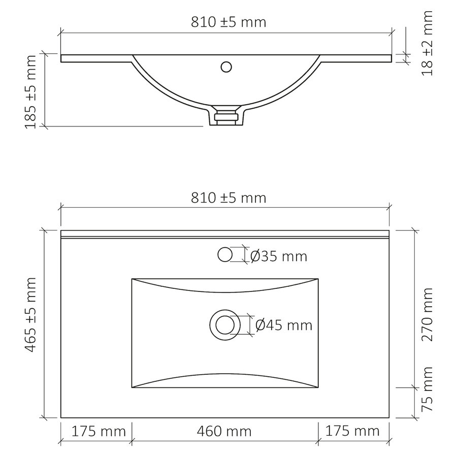 Wastafel Differnz Country Slide Keramiek Wit