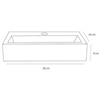 Fonteinset Differnz Flat Beton 38x24x8 cm Licht Grijs Met Rechte Kraan Mat Chroom