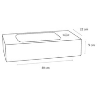 Fonteinset Differnz Bombai Natuursteen 40x22x9 cm Zwart Met Gebogen Kraan Mat Chroom