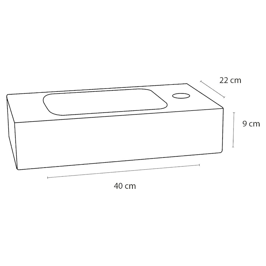 Fonteinset Differnz Bombai Natuursteen 40x22x9 cm Zwart Met Gebogen Kraan Mat Chroom