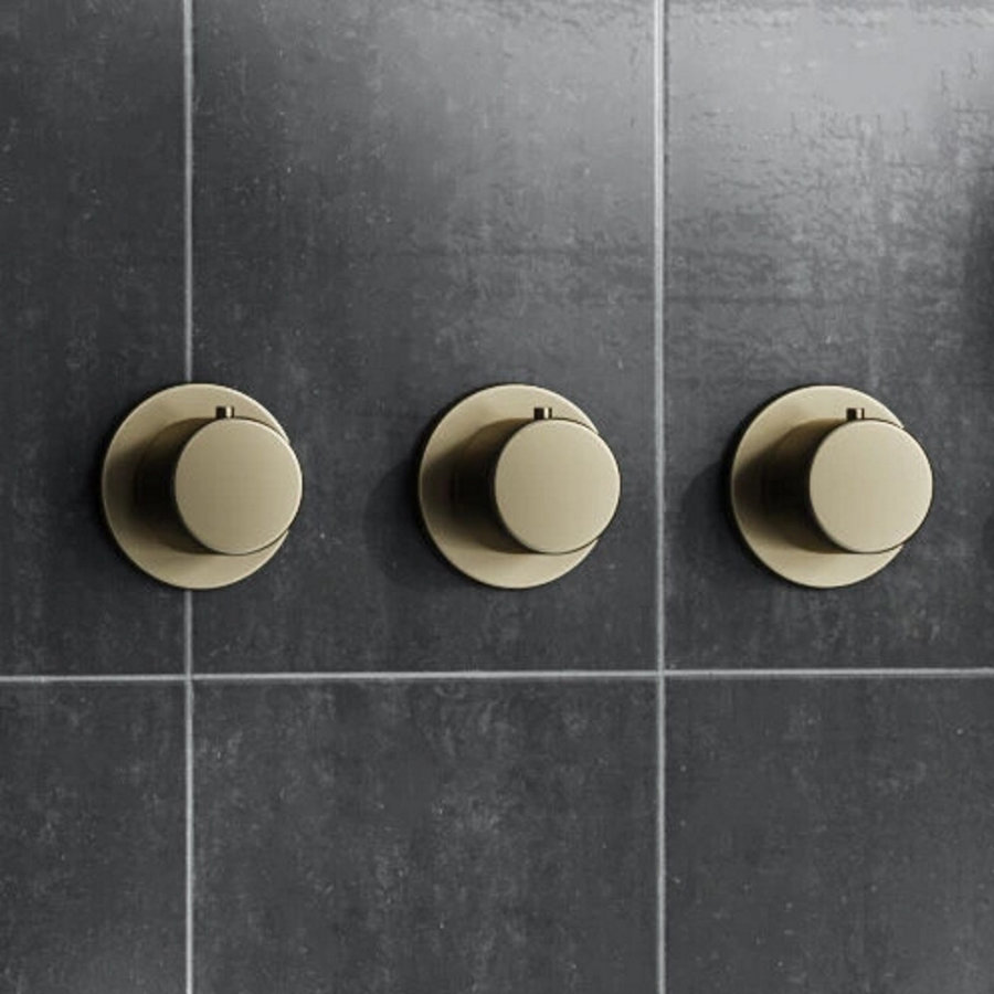 Thermostaatkraan Afbouwdeel AquaSplash Plus Geborsteld Messing Mat Goud