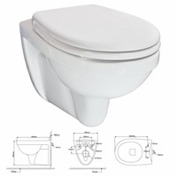 Xs Toiletset 26 Aqua Splash Trevi Compact Met Bril En Drukplaat