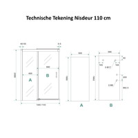 AQS Douchecabine Softclose 2.0 110 cm met Nisdeur en Zijwand 8mm Aluminium NANO Coating (alle varianten)