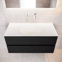 Badkamermeubel Solid Surface AQS Stockholm 100x45 cm Mat Zwart Urban (zes varianten)