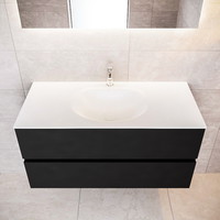 Badkamermeubel Solid Surface AQS Stockholm 100x45 cm Mat Zwart Urban (zes varianten)