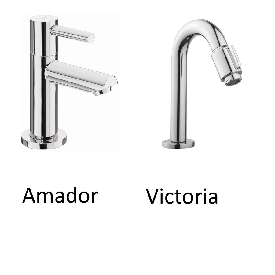 Fonteinset Mat Wit Wiesbaden Color Chroom (kraangat links)