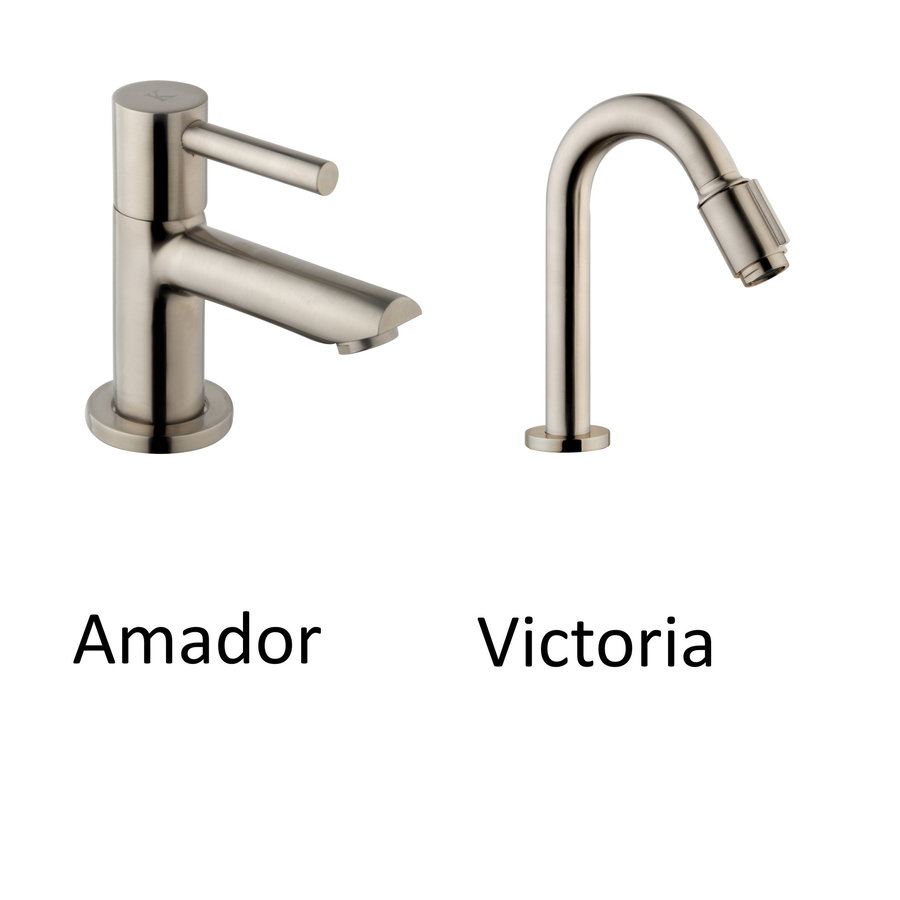 Fonteinset Carrara Marmerlook Wiesbaden Color RVS (kraangat rechts)