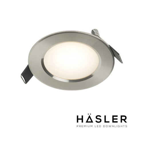 Inbouwspot Häsler Comarruga Incl. Fase Aansnijding Dimbaar 9.2 cm 4 Watt Warm Wit RVS Set (Meerdere Spots) 