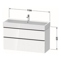 Badmeubel Duravit D-Neo Wand 118.4x44.2x62.5 cm Mat Eiken Zwart