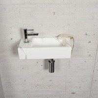 Fonteinset Carrara Marmerlook Wiesbaden Color Chroom (kraangat links)