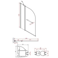 Badwand Mageline Bibi Afgerond 100x140cm 6mm Met Handdoekhouder