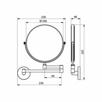 Scheerspiegel Pro 2500 Vergrotend Rond Wand Draaibaar RVS