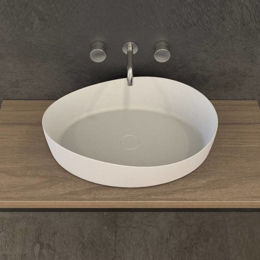 Opbouwwastafel Ideavit Solidharmony 60x44x15.5 cm Solid Surface Mat Wit