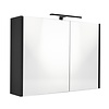 Best Design Spiegelkast Best Design Happy Black Incl. LED verlichting 80x60 cm Mat Zwart