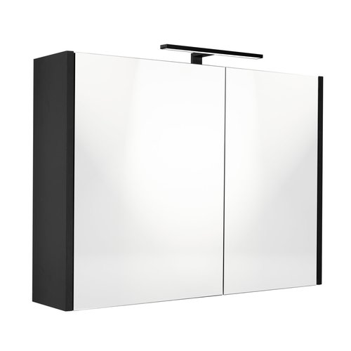 Spiegelkast Best Design Happy Black Incl. LED verlichting 80x60 cm Mat Zwart 