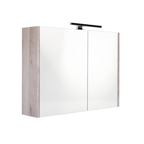 Spiegelkast Best Design Happy Grey Incl. LED verlichting 80x60 cm Grijs Eiken 