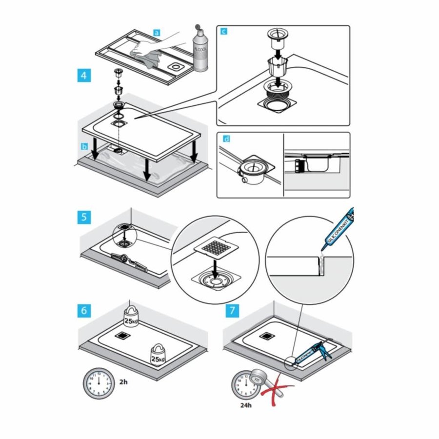 Douchebak Ideal Standard Ultra Flat Solid Vierkant (in 3 afmetingen) Antraciet