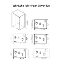 Douchecabine Aqua Splash Cuadro 130 cm Soft-Close Anti-Kalk Coating Chroom (zes varianten)