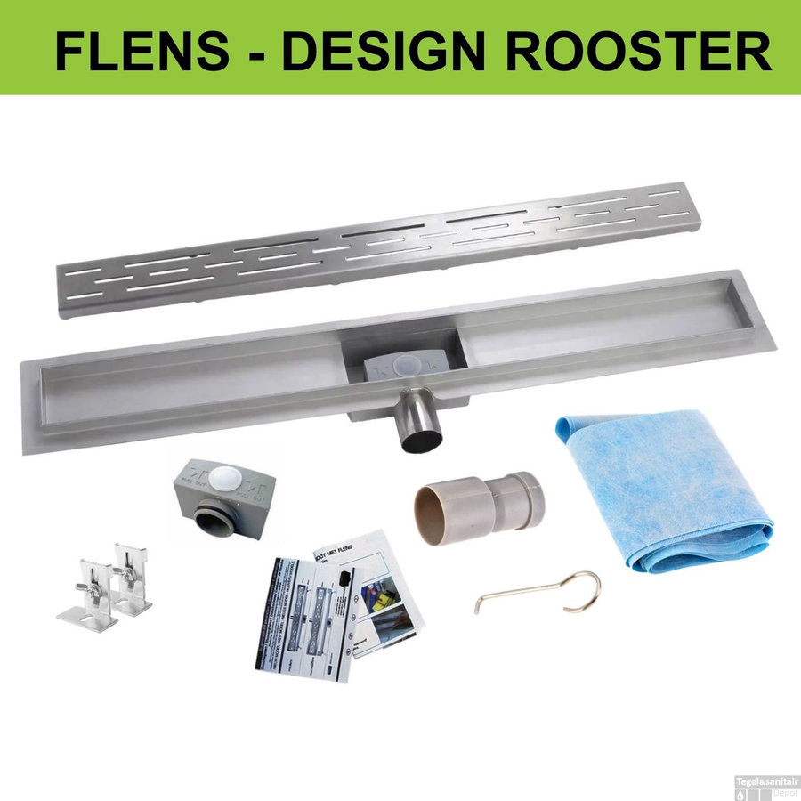 RVS Douchegoot Flens met Uitneembaar Sifon (Alle maten)