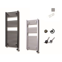 Elektrische Design Radiator Sanicare Plug En Play 111,8 x 45 cm Zilver Grijs Thermostaat Zwart 596 Watt