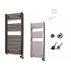 Sanicare Elektrische Design Radiator Sanicare Plug En Play 111,8 x 60 cm Wit Thermostaat Zwart 730 Watt