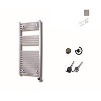 Elektrische Design Radiator Sanicare Plug En Play 111,8 x 60 cm Zilvergrijs Thermostaat Zwart 730 Watt