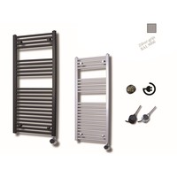 Elektrische Design Radiator Sanicare Plug En Play 111,8 x 60 cm Zilvergrijs Thermostaat Zwart 730 Watt