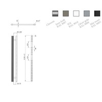 Elektrische Design Radiator Sanicare Plug En Play 111,8 x 60 cm Zilvergrijs Thermostaat Zwart 730 Watt