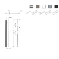 Elektrische Design Radiator Sanicare Plug En Play 111,8 x 60 cm Mat Zwart Thermostaat Chroom 730 Watt